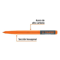  Cincel Punta 16" D1", Hexagonales para Concreto acero alto carbono, CU-7/8 13056 Truper 16.101695 Cincel Punta para Concreto 1"