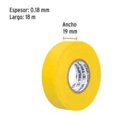 Cintas Aislantes 19mm x18m Amarillo acrilico E0.18mm Flexible Encogible Truper 12503 2.20339 Cinta Aislante Amarilla 19 mm x 18 Cintas Aislantes 19mm x18m Amarillo acrilico E0.18mm Flexible Encogible Truper 12503 2.20339 Cinta Aislante Amarilla 19 mm x 18