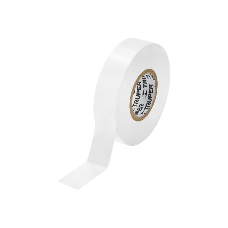  Cintas Aislantes 19mm x18m Blanco acrilico E0.18mm Flexible Encogible Truper 12506 2.20339 Cinta Aislante Blanca 19 mm x 18 m, 