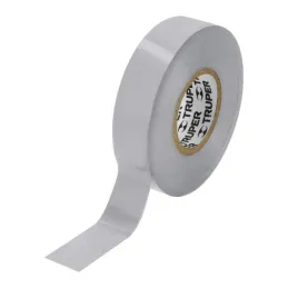  Cintas Aislantes 19mm x18m Gris acrilico E0.18mm Flexible Encogible Truper 12507 2.20339 Cinta Aislante Gris 19 mm x 18 m, Trup