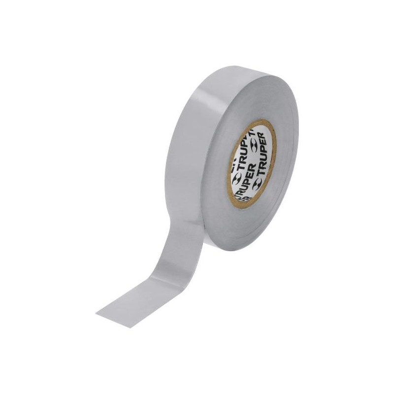 Cintas Aislantes 19mm x18m Gris acrilico E0.18mm Flexible Encogible Truper 12507 2.20339 Cinta Aislante Gris 19 mm x 18 m, Trup