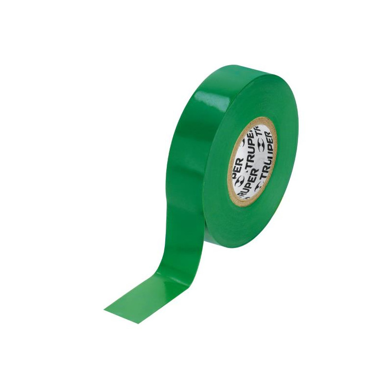  Cintas Aislantes 19mm x18m Verde Acrilico E0.18mm Flexible Encogible Truper 12502 2.20339 Cinta Aislante Verde 19 mm x 18 m, Tr