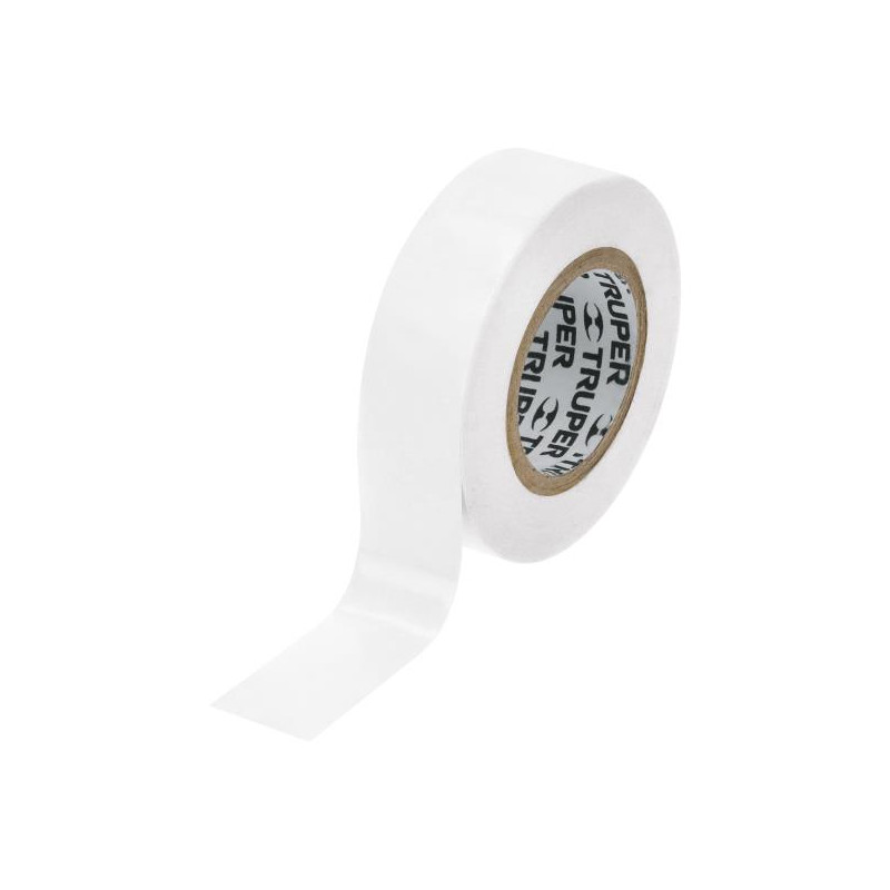  Cintas Aislantes 19mm x9m Blanco acrilico E0.18mm Flexible Encogible Truper 13515 1.186441 Cinta Aislante Blanca 19 mm x 9 m, T