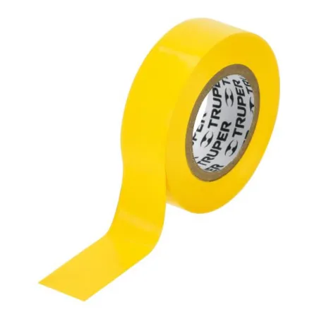  Cintas Aislantes 19mm x9m Amarillo acrilico E0.18mm Flexible Encogible Truper 13512 1.186441 Cinta Aislante Amarilla 19 mm x 9 