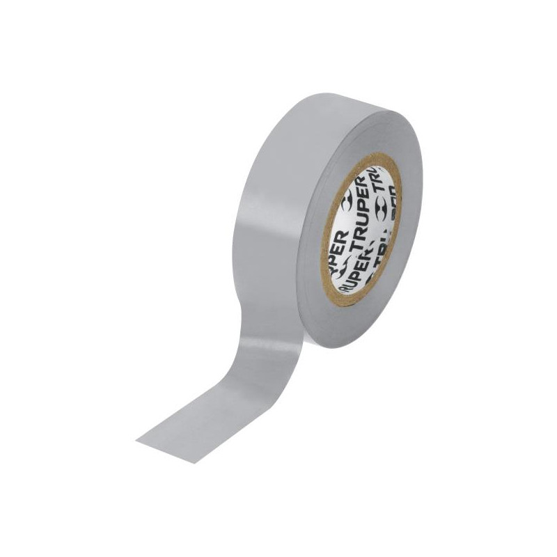  Cintas Aislantes 19mm x9m Gris Acrilico E0.18mm Flexible Encogible Truper 13516 1.186441 Cinta Aislante Gris 19 mm x 9 m, Trupe
