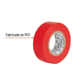  Cintas Aislantes 19mm x9m Rojo acrilico E0.18mm Flexible Encogible Truper 13513 1.186441 Cinta Aislante Roja 19 mm x 9 m, Trupe