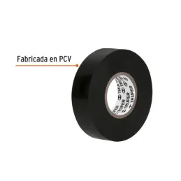  Cintas Aislantes Negro 18m x 19 mm, Adhesivo acrilico Espesor 0.15mm, Flexible en Blister, M-33NB 12499 Truper 2.881356 Cinta A