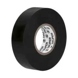  Cintas Aislantes Negro 18m x 19 mm, Adhesivo acrilico Espesor 0.15mm, Flexible en Blister, M-33NB 12499 Truper 2.881356 Cinta A