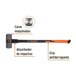  Combas 16lb Octagonales Mango36" Fibra de Vidrio, Cara Maquinada, MD-16F 16546 Truper 101.694915 Combas 16lb Octagonales Mango3