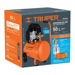  Compresoras 50L 3.5HP Lubricada Automatico Bifasico Con Manguera y Pistola, Truper 101744 599.152542 Combo Compresoras 50 Litro