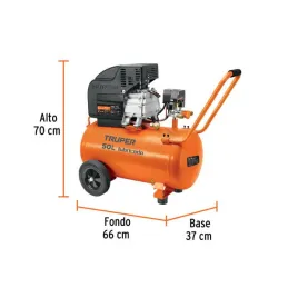  Compresoras 50L 3.5HP Lubricada Automatico Bifasico Con Manguera y Pistola, Truper 101744 599.152542 Combo Compresoras 50 Litro