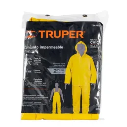  Conjunto Impermeable 2 Piezas 100% PVC espesor 0.35mm, Talla CH, No propaga la llama, TRA-PRO-S 14417 Truper 39.830508 Conjunto