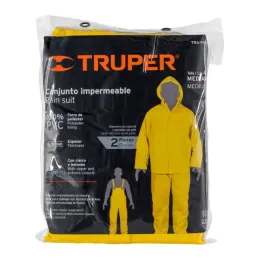  Conjunto Impermeable 2 Piezas 100% PVC espesor 0.35mm, Talla M, No propaga la llama, TRA-PRO-M 14418 Truper 39.830508 Conjunto 