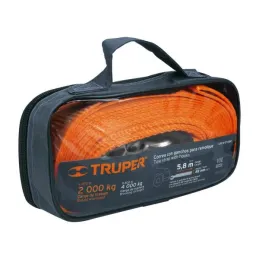  Correa para Remolque 5.8m x48mm con Gancho 2000kg, Truper CREM-2X58C 18344 39.830508 Correa para Remolque 5.8m x48mm con Gancho
