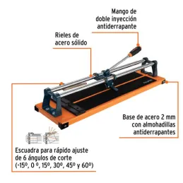  Cortador de Mayolica con Rodaje Corte 50cm, Cuchilla con Recubrimiento Titanio, CAZ-50 16780 Truper 142.372881 Cortadora de May