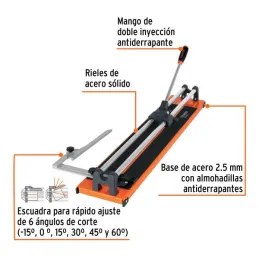  Cortador de Mayolica con Rodaje Corte 66cm, Riel de Acero Solido, Mango Ergonomico, CAZ-66B 16783 Truper 238.135593 Cortadora d