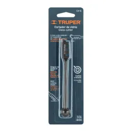  Cortador de Vidrio, Cabeza de 1 Cuchilla 0.65mm, tres ranuras de corte, CV-5 12953 Truper 6.610169 Cortador de Vidrio 5", tres 