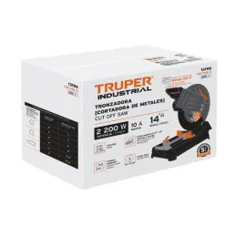  Cortadora Tronzadora Industrial 14" 2200W 3HP 3900RPM Mango Ergonomico con Deflector, CM-14N-2 13196 Truper 403.389831 Cortador