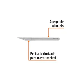  Cuchilla Exacto Profesional EnAluminio MangoABS Texturizado, Cortes Finos y Precisos, EXA-6 16969 Truper 7.033898 Cuchilla Cutt