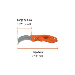  Cuchillo abatible para Linoleo 7" Alfombras, Truper 12725 19.491525 Cuchillo Abatible para Linoleo 7" con Mango de Nylon, Trupe