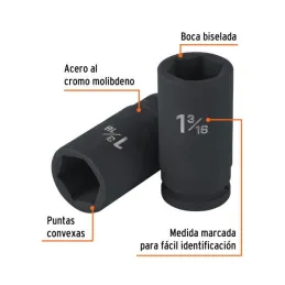 Dados 1-3/16 E3/4 Impacto Tubulares Hexagonales CrMolibdeno, Truper 100947 49.152542 Dados Largo Impacto 1-3/16" Hexagonales En