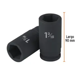  Dados 1-3/16 E3/4 Impacto Tubulares Hexagonales CrMolibdeno, Truper 100947 49.152542 Dados Largo Impacto 1-3/16" Hexagonales En