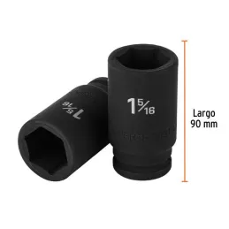  Dados 1-5/16" E3/4 Impacto Tubulares Hexagonales CrMolibdeno, Truper 12439 51.694915 Dados Largo Impacto 1-5/16" Hexagonales En