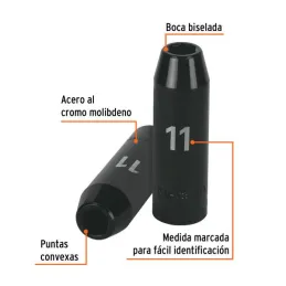  Dados 11mm E1/2 Impacto Tubulares Hexagonales CrMolibdeno, Truper 12423 10.762712 Dados Largo Impacto 11mm Hexagonales Encastre