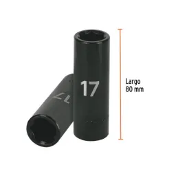  Dados 17mm E1/2 Impacto Tubulares Hexagonales CrMolibdeno, Truper 12429 11.186441 Dados Largo Impacto 17mm Hexagonales Encastre