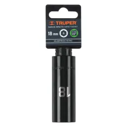  Dados 18mm E1/2 Impacto Tubulares Hexagonales CrMolibdeno, Truper 12430 12.627119 Dados Largo Impacto 18mm Hexagonales Encastre