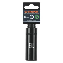  Dados 19mm E1/2 Impacto Tubulares Hexagonales CrMolibdeno, Truper 12431 12.627119 Dados Largo Impacto 19mm Hexagonales Encastre