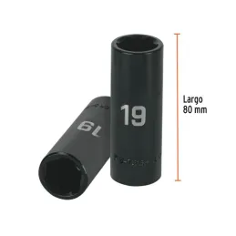  Dados 19mm E1/2 Impacto Tubulares Hexagonales CrMolibdeno, Truper 12431 12.627119 Dados Largo Impacto 19mm Hexagonales Encastre