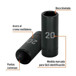 Dados 20mm E1/2 Impacto Tubulares Hexagonales CrMolibdeno, Truper 12432 13.559322 Dados Largo Impacto 20mm Hexagonales Encastre