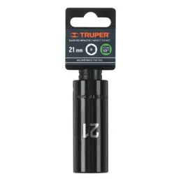  Dados 21mm E1/2 Impacto Tubulares Hexagonales CrMolibdeno, Truper 12433 13.559322 Dados Largo Impacto 21mm Hexagonales Encastre