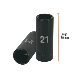  Dados 21mm E1/2 Impacto Tubulares Hexagonales CrMolibdeno, Truper 12433 13.559322 Dados Largo Impacto 21mm Hexagonales Encastre