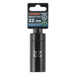  Dados 22mm E1/2 Impacto Tubulares Hexagonales CrMolibdeno, Truper 100921 13.983051 Dados Largo Impacto 22mm Hexagonales Encastr