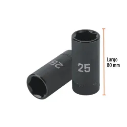  Dados 25mm E1/2 Impacto Tubulares Hexagonales CrMolibdeno, Truper 100924 17.79661 Dados Largo Impacto 25mm Hexagonales Encastre