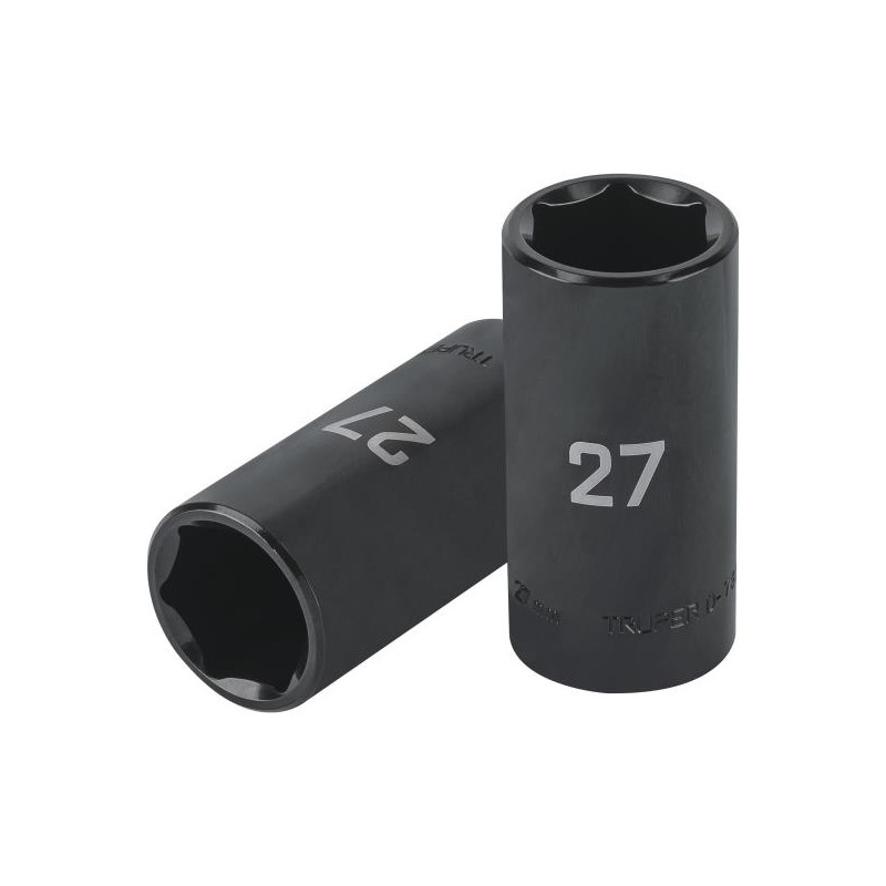  Dados 27mm E1/2 Impacto Tubulares Hexagonales CrMolibdeno, Truper 100926 17.79661 Dados Largo Impacto 27mm Hexagonales Encastre