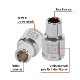  Dados 10mm E1/2 Hexagonales CrVanadio, Truper 13260 4.067797 Dados 10mm Hexagonales Encastre 1/2", Truper 13260

Fabricado en a