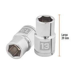  Dados 13mm E1/2 Hexagonales CrVanadio, Truper 13263 4.067797 Dados 13mm Hexagonales Encastre 1/2", Truper 13263

Fabricado en a