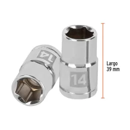  Dados 14mm E1/2 Hexagonales CrVanadio, Truper 13264 4.067797 Dados 14mm Hexagonales Encastre 1/2", Truper 13264

Fabricado en a