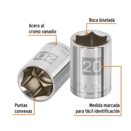  Dados 20mm E1/2 Hexagonales CrVanadio, Truper 13270 5.169492 Dados 20mm Hexagonales Encastre 1/2", Truper 13270

Fabricado en a