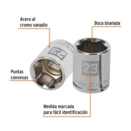  Dados 23mm E1/2 Hexagonales CrVanadio, Truper 13273 6.355932 Dados 23mm Hexagonales Encastre 1/2", Truper 13273

Fabricado en a
