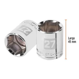  Dados 27mm E1/2 Hexagonales CrVanadio, Truper 101007 7.542373 Dados 27mm Hexagonales Encastre 1/2", Truper 101007

Fabricado en