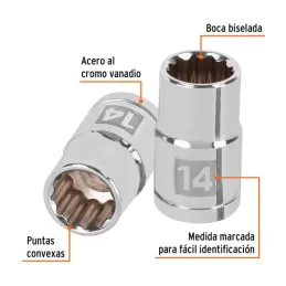  Dados 14mm E1/2 Poligonales CrVanadio, Truper 13528 4.067797 Dados 14mm E1/2 Poligonales CrVanadio, Truper 13528

Fabricado en 