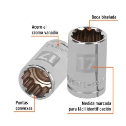  Dados 17mm E1/2 Poligonales CrVanadio, Truper 13531 4.491525 Dados 17mm E1/2 Poligonales CrVanadio, Truper 13531

Fabricado en 