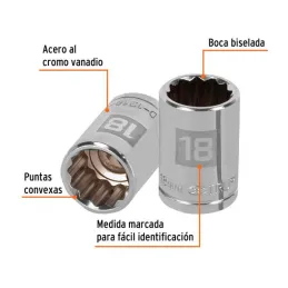  Dados 18mm E1/2 Poligonales CrVanadio, Truper 13532 4.745763 Dados 18mm E1/2 Poligonales CrVanadio, Truper 13532

Fabricado en 