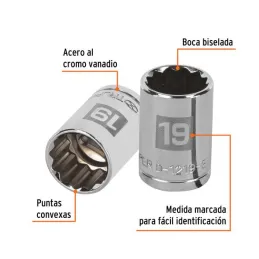  Dados 19mm E1/2 Poligonales CrVanadio, Truper 13533 4.745763 Dados 19mm E1/2 Poligonales CrVanadio, Truper 13533

Fabricado en 