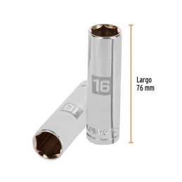  Dados 16mm E1/2 Tubulares Hexagonales CrVanadio, Truper 13356 7.033898 Dados 16mm E1/2 Tubulares Hexagonales CrVanadio, Truper 