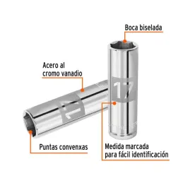  Dados 17mm E1/2 Tubulares Hexagonales CrVanadio, Truper 13357 7.033898 Dados 17mm E1/2 Tubulares Hexagonales CrVanadio, Truper 